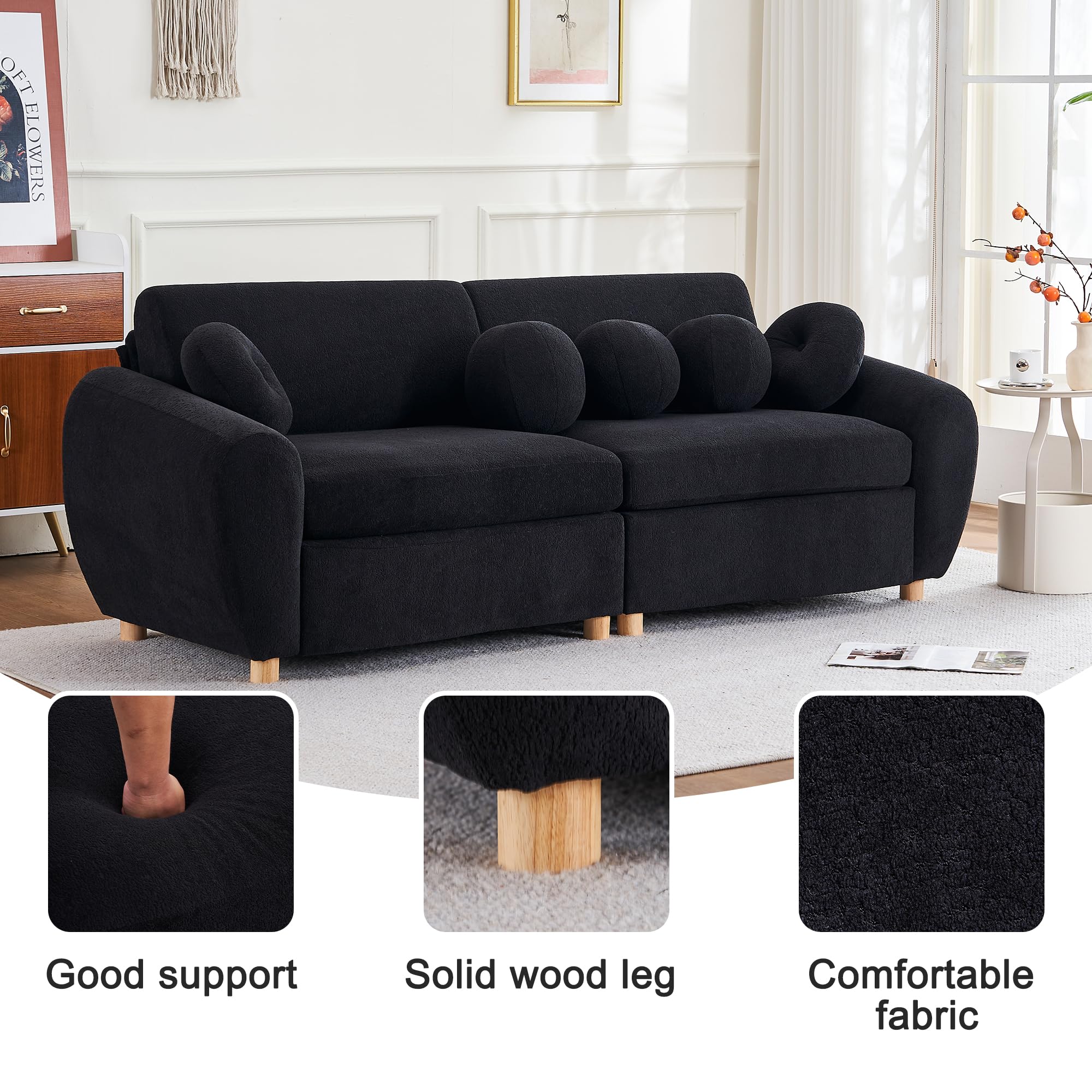 83' Comfy Cloud Couch, Modern 3 Seater Deep Seat Sofa - Overstock